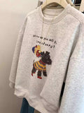 VINESU A41 Oversized Vintage Dog Christmas Sweatshirt