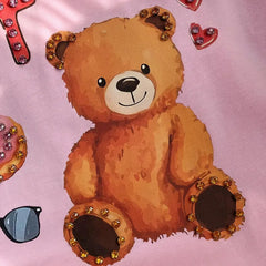VINESU A17 - "Sweet" Bear Hand-Embellished T-Shirt
