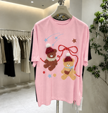Cute Teddy Bear Cotton Tee with 3D Hat Detail | Relaxed Graphic T-Shirt