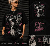 Chaos Angel Front & Back Graphic T-Shirt – 230G Heavyweight Cotton Oversized Grunge Tee