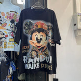 A205 - Mickey "Bling" Heavyweight Graphic Tee - 320g Premium Cotton - Luxury Rhinestone Streetwear Boxy T-Shirt