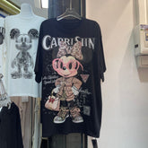 A211 - Minnie Mouse Y2K Sparkle Oversized Tee - 320g Heavyweight Cotton - Luxury Rhinestone Double-Sided Streetwear Shirt