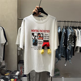 A202 - Handmade 220g Pure Cotton Mickey T-Shirt with 3D Mickey Butt Embellishment