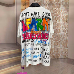 A245 - Betty Boop Rhinestone Embellished Oversized Graphic Tee