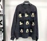 Washed Retro Mickey Patch Sweatshirt