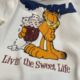 Vintage Cartoon Cat Graphic Cotton T-Shirt | Oversized Front & Back Print Tee