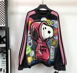 Snoopy Graphic Streetwear Sweatshirt | Vintage Washed Cartoon Crewneck
