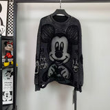 Vintage Washed Mickey Sequin Sweatshirt | Oversized Graphic Crewneck