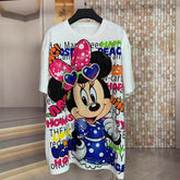 A210 - Minnie Mouse Sparkle Boxy Tee - 320g Heavyweight Premium Cotton - Rhinestone Graphic Double-Sided Streetwear