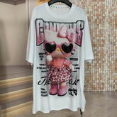 A246 - Heavy Rhinestone Hello Kitty Sunglasses Oversized Fashion T-Shirt