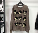 Washed Retro Mickey Patch Sweatshirt
