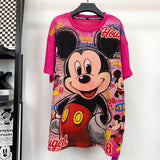 Heavy Rhinestone Boxing Mickey Graphic T-Shirt | Oversized Streetwear Tee