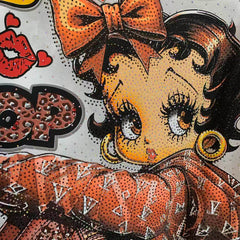 A224 - Betty Boop Y2K Mashup Sparkle Oversized Tee - 320g Heavyweight Breathable Cotton - Premium Bling Character Streetwear Boxy T-Shirt
