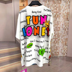 A252 - Betty Boop 320G Heavyweight Rhinestone Graphic Tee | Oversized Double-Sided Streetwear T-Shirt
