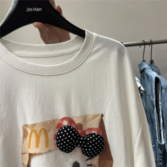 A201 - Hello kitty Handmade 220g Cotton T-Shirt with 3D Bow Embellishment