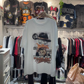 A220 - Donald Duck Y2K Sparkle Oversized Tee - 320g Heavyweight Premium Cotton - Luxury Rhinestone Bling Streetwear Boxy T-Shirt