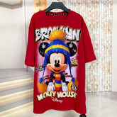 R1 - Heavyweight 320g Pure Cotton T-Shirt - Luxury Sparkling Rhinestone Mickey Graphic Oversized Crewneck