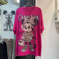 A211 - Minnie Mouse Y2K Sparkle Oversized Tee - 320g Heavyweight Cotton - Luxury Rhinestone Double-Sided Streetwear Shirt
