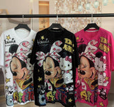 A223 - Minnie Mouse Y2K Mashup Sparkle Oversized Tee - 320g Heavyweight Breathable Cotton - Premium Bling Character Streetwear Boxy T-Shirt