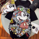 VINESU MK02 🎀 Heavy-Detail Rhinestone Loose Short Sleeve Tee – Front & Back Graphic