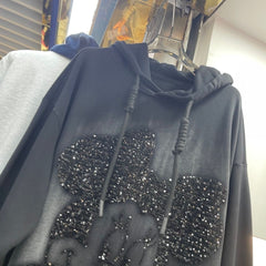 Sequin Embroidered Minnie Hoodie – Lightweight Oversized Pullover