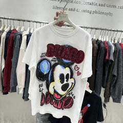 VINESU MKT11 - Graffiti-Style Cartoon Portrait Cotton T-Shirt✨Loose fit, suitable for 99–165 lbs