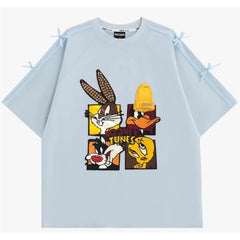 VINESU New Fashionable 3D Bow Print Tee
