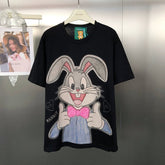 VINESU Bugs Bunny with Beaded - Cute Rabbit Graphic Tee