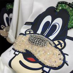 VINESU Goofy Cartoon Sequin-Embellished T-Shirt