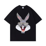 VINESU V786 - Sparkle Bunny Bling Graphic Relaxed Fit T-Shirt