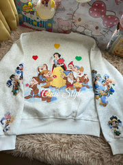 Vinesu A69 - Trendy Mickey Mouse Grey Oversized Sweatshirt - Casual Loose Fit Pullover with Double-Sided Graphics