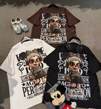 Heavy Rhinestone Sunglasses Minnie Graphic T-Shirt – Oversized Vintage Streetwear Tee