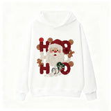 VINESU Cotton Christmas Hoodie | Creative "HO HO" Santa Printed Design