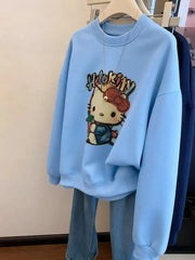 VINESU Cuteness Overload! Hello Kitty Printed Sweatshirt