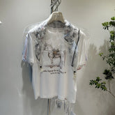 A191 - Artistic Graphic Tee with Beaded Embroidery - 220g Premium Heavyweight Cotton