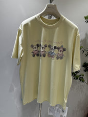 A181 - Luxury 3D Mickey Mouse Graphic Tee - Crystal Seed Bead Embroidery with Mini Sunglasses