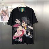 VINESU MKT09 - Vintage Couple Mouse Beaded & Sequin T-Shirt