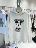 VINESU Rhinestone Mickey Hoodie - 3D Bling Design, Sweet-Cool Street Style