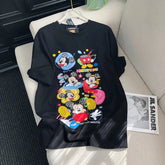VINESU MKT06 - Y2K Retro Cartoon Gang Double-Sided Embellished Tee