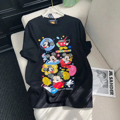 VINESU MKT06 - Y2K Retro Cartoon Gang Double-Sided Embellished Tee