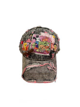 H24 - Vintage Mickey Mouse Patchwork Denim Baseball Cap – Unisex Casual Two-Tone Dad Hat