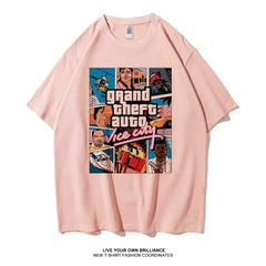 G1 - GTA Vice City Inspired Graphic Tee | 320G Heavyweight Cotton Oversized Game Streetwear T-Shirt Unisex