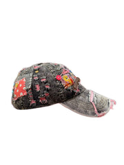 H24 - Vintage Mickey Mouse Patchwork Denim Baseball Cap – Unisex Casual Two-Tone Dad Hat