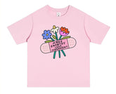 Cute Flower Graphic Tee | Pink Cotton T-Shirt with Positive Quote