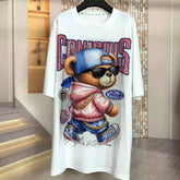 Rhinestone Hip-Hop Teddy Bear T-Shirt | Oversized Heavy Bling Graphic Tee