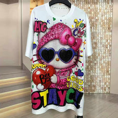 Hello Kitty Stays Cute Rhinestone Statement T-Shirt
