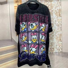 Washed Rhinestone Daisy Graphic T-Shirt | Oversized Statement Tee