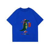 Christmas Crocodile Graphic T-Shirt – Cute Holiday Oversized Tee