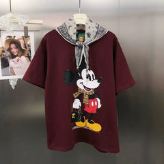 VINESU Trendy Mickey Mouse T-Shirt + Free Bandana Scarf