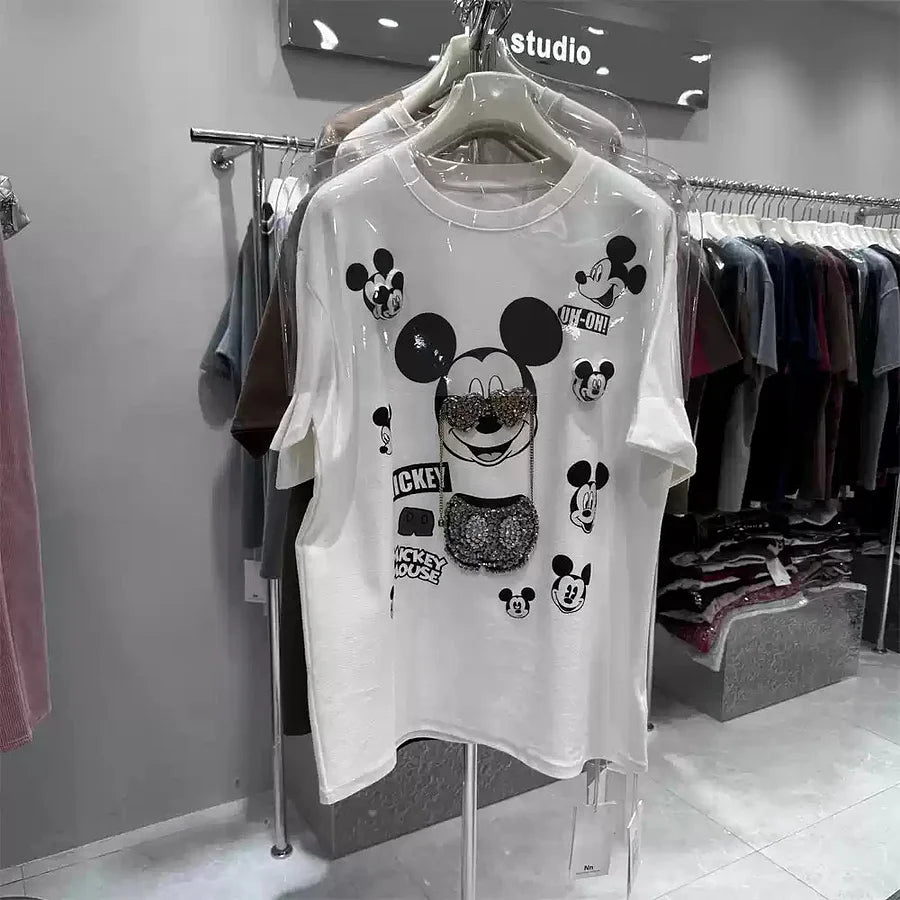 VINESU Heavy work-3D pattern hand-beaded Tee